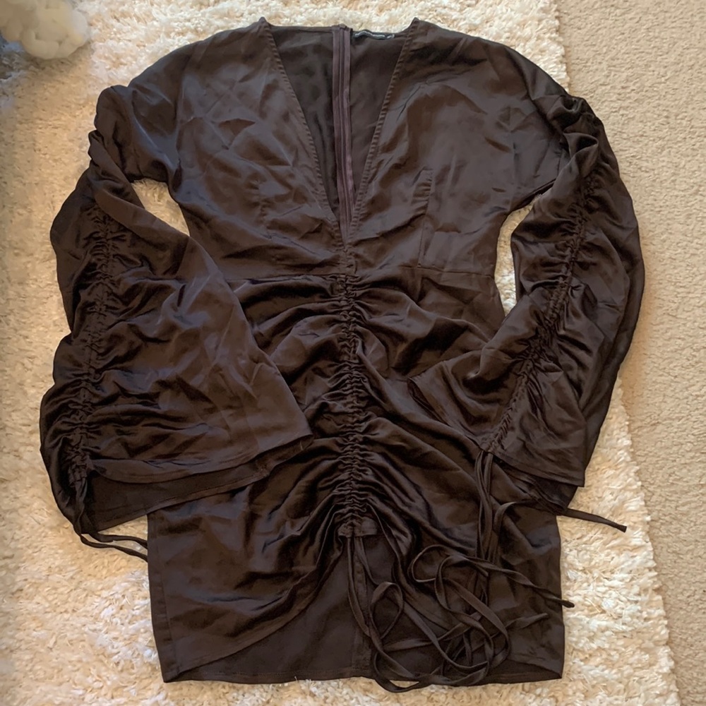PLT brown satin dress! Only worn once!